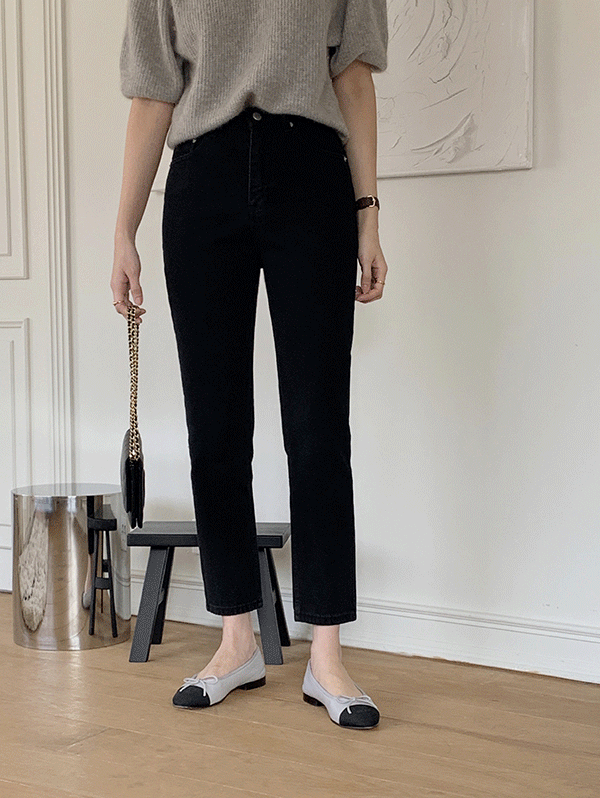 [lé moir] edie jeans (dark gray)/기모 [당일출고]